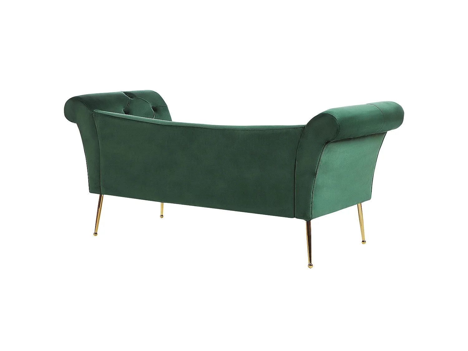 Chaiselongue NANTILLY Samtstoff Dunkelgrün