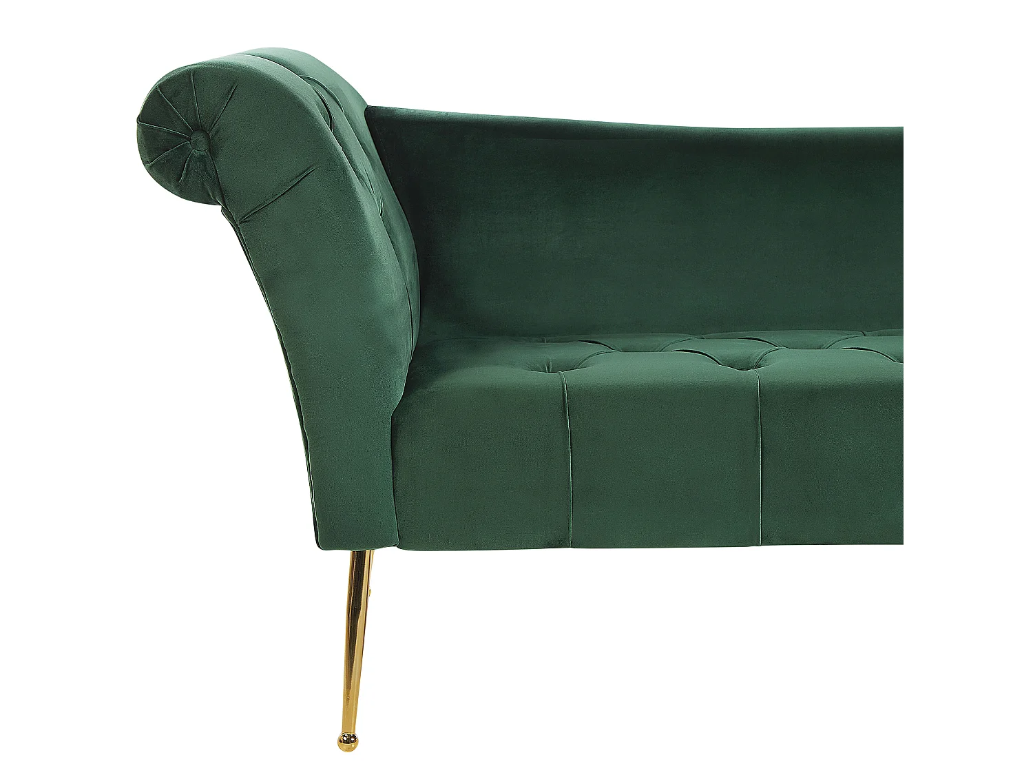 Chaiselongue NANTILLY Samtstoff Dunkelgrün