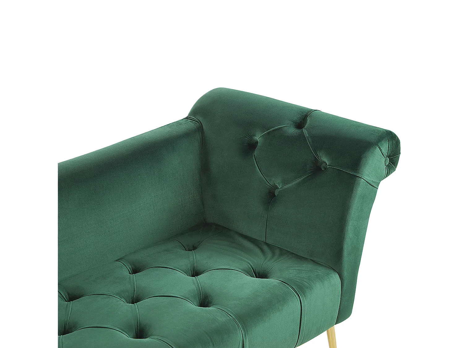 Chaiselongue NANTILLY Samtstoff Dunkelgrün