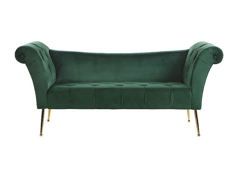 Chaise longue NANTILLY Velours Vert foncé