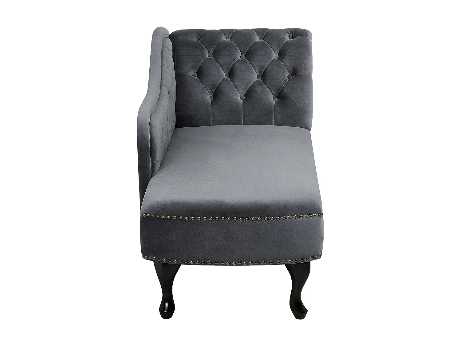 Chaise longue à direita NIMES Veludo Cinzento