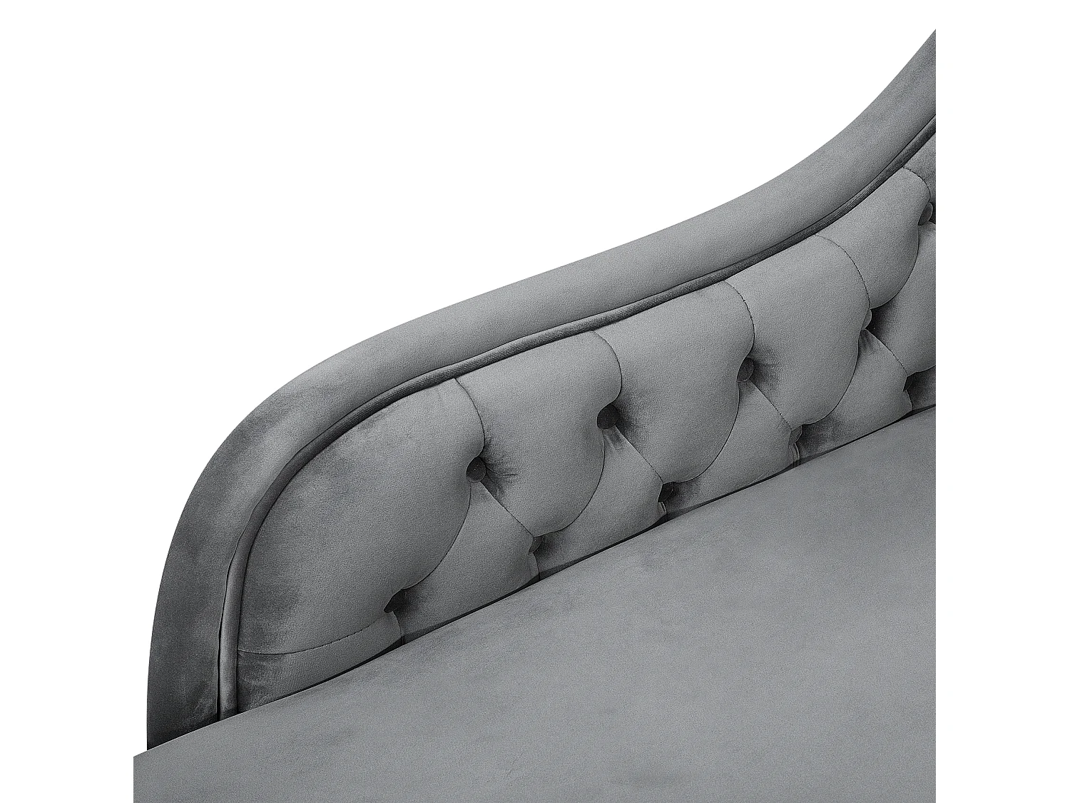 Chaise longue à direita NIMES Veludo Cinzento