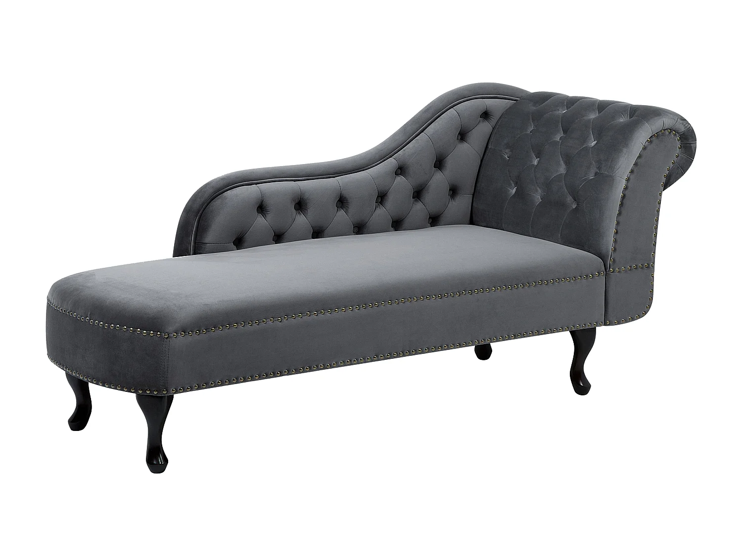 Chaise longue côté droit NIMES Velours Gris