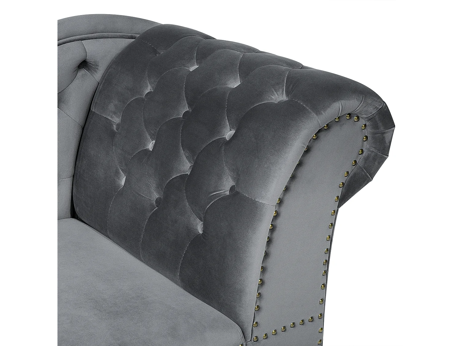 Chaise longue côté droit NIMES Velours Gris