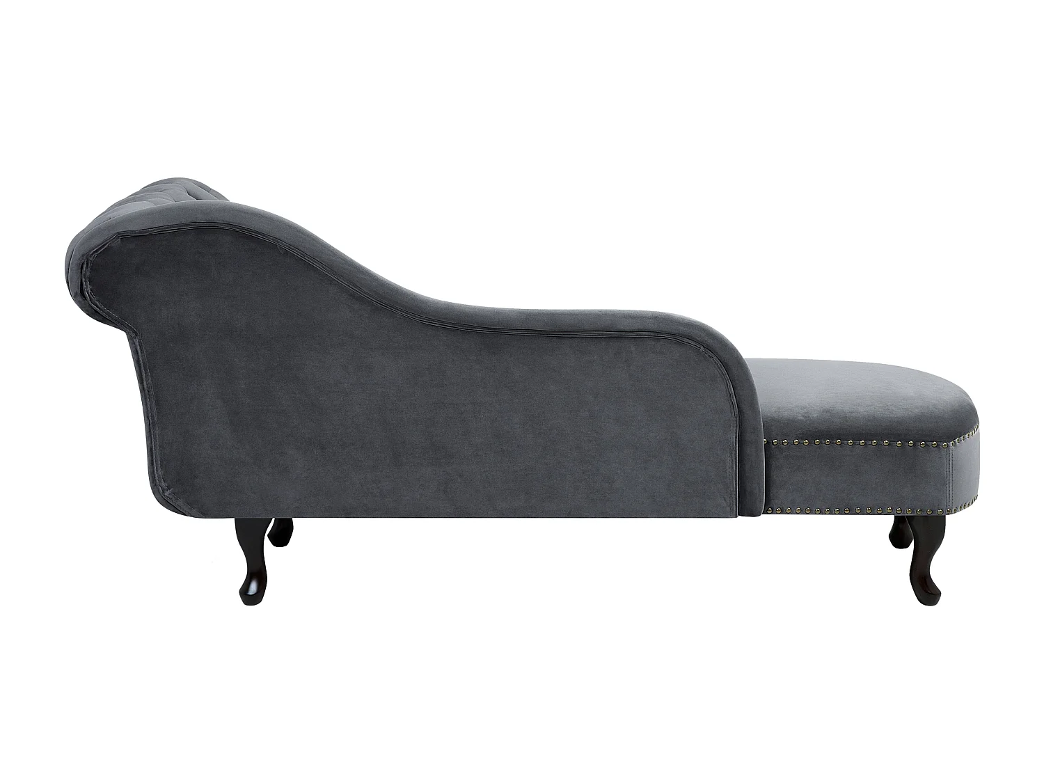 Chaise longue côté droit NIMES Velours Gris
