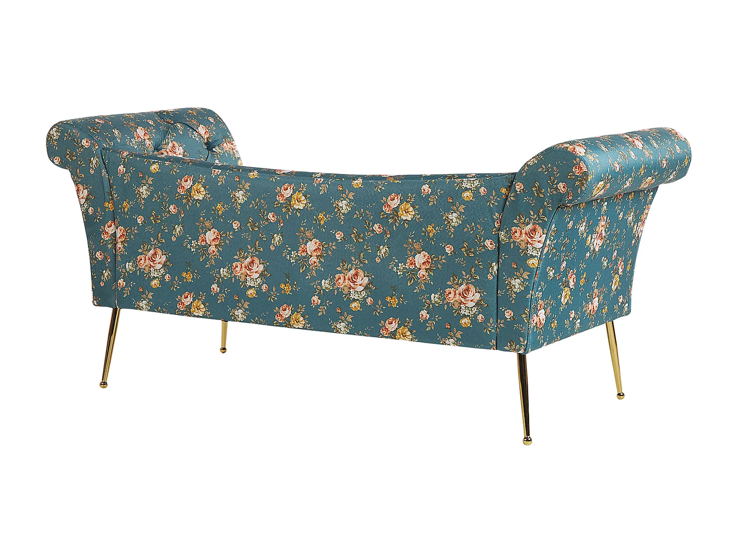 Chaise longue NANTILLY Fluweel Zeeblauw