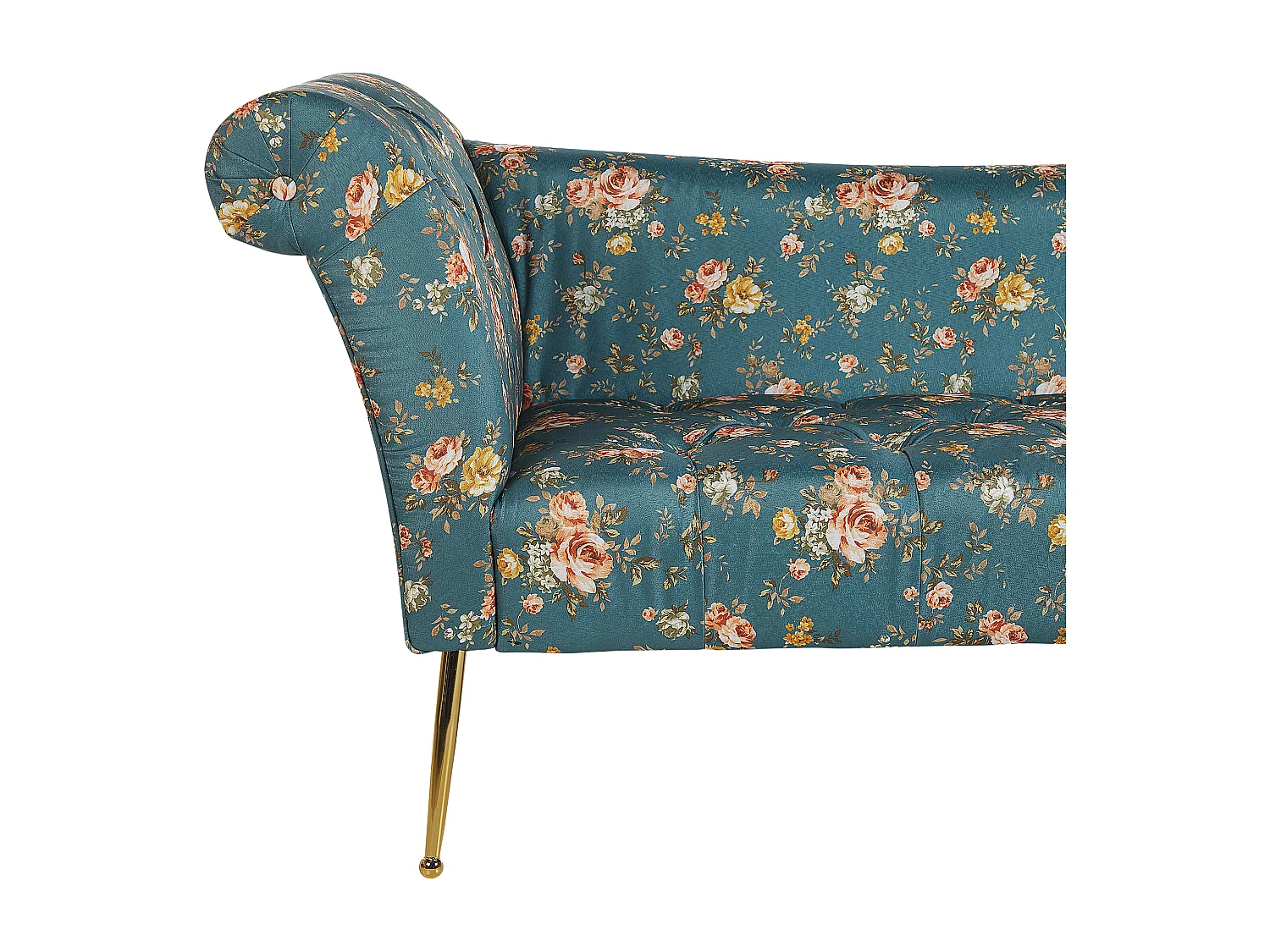 Chaise longue NANTILLY Fluweel Zeeblauw