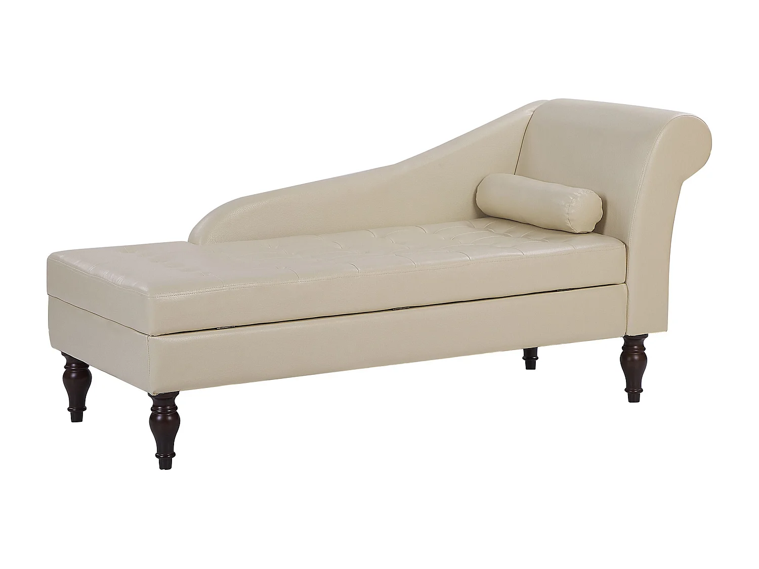 Chaise longue kunstleer lichtbeige rechtszijdig PESSAC II