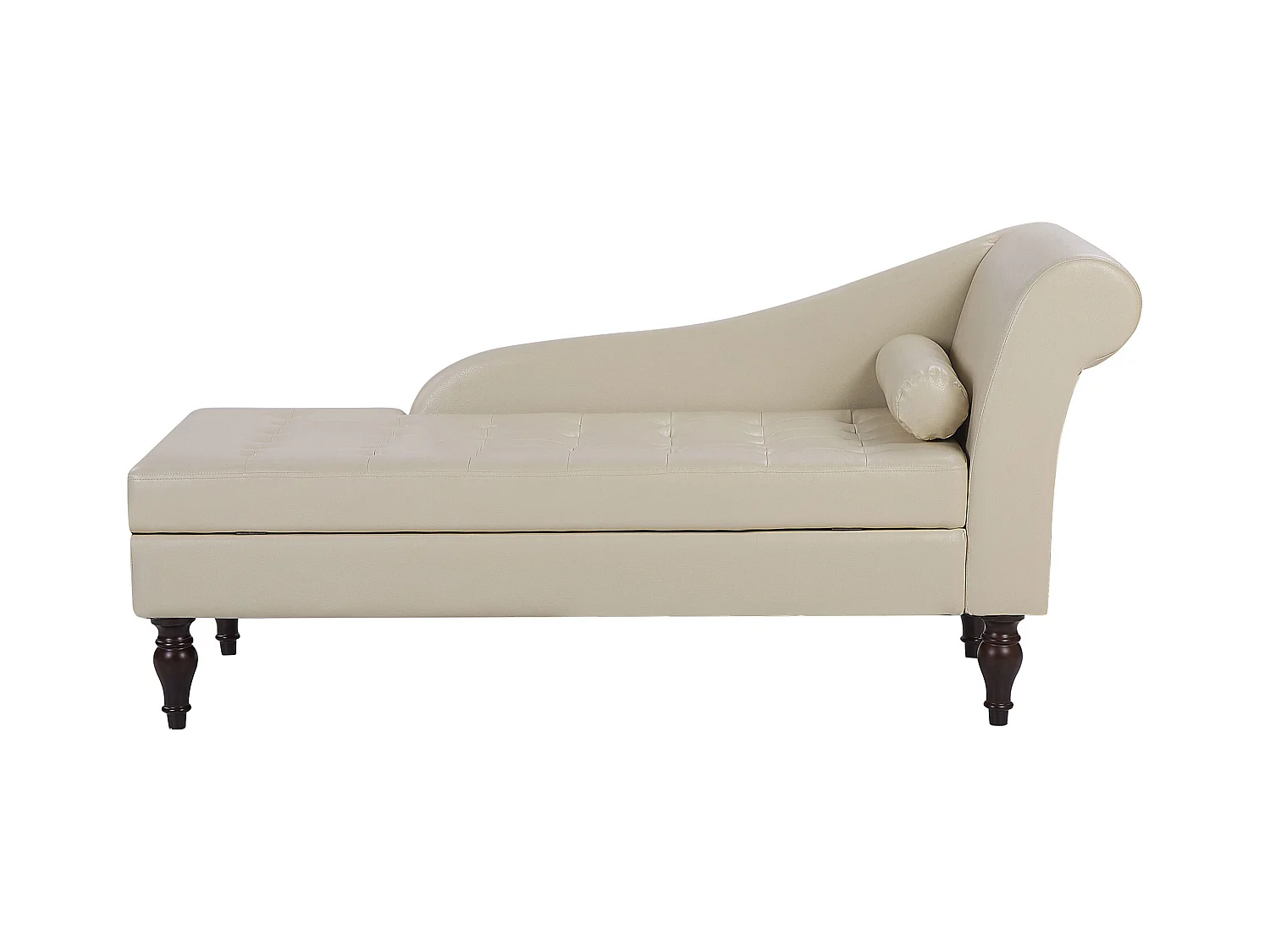 Chaise longue kunstleer lichtbeige rechtszijdig PESSAC II