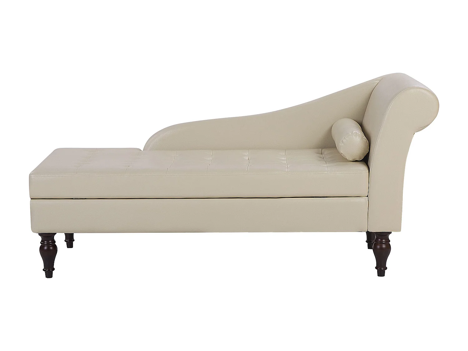 Chaise longue kunstleer lichtbeige rechtszijdig PESSAC II