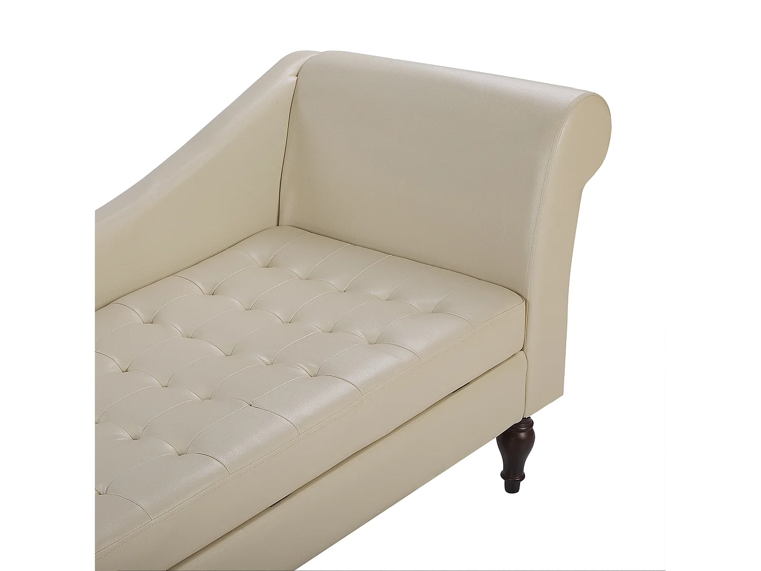 Chaise longue kunstleer lichtbeige rechtszijdig PESSAC II