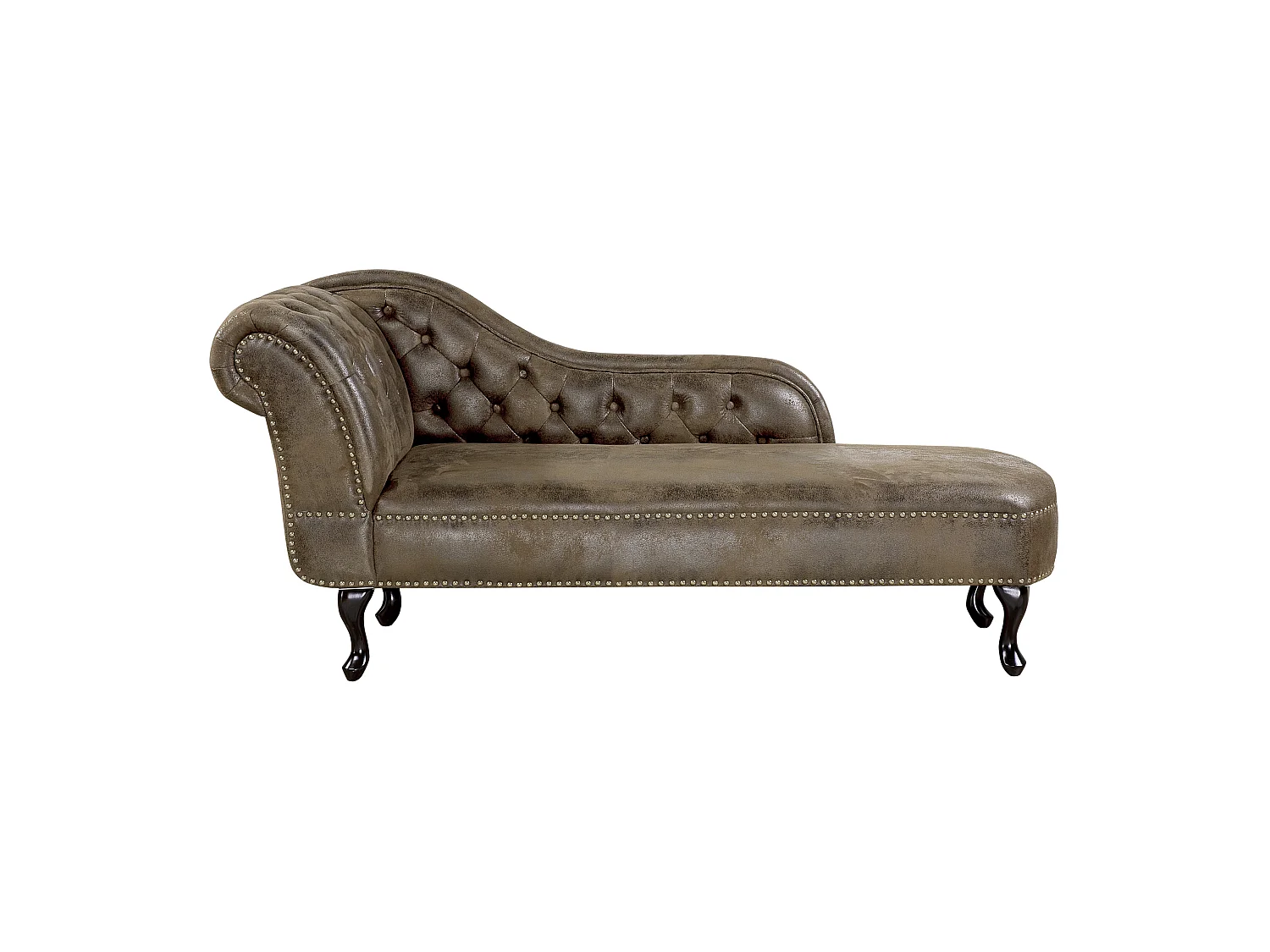 Chaise longue côté droite NIMES Daim synthétique Marron foncé