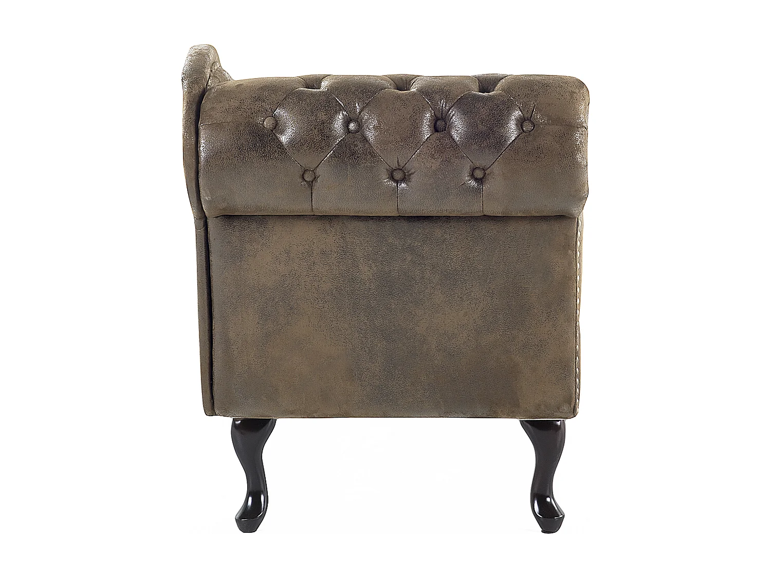 Linksseitige Chaiselounge NIMES Kunstwildleder Dunkelbraun