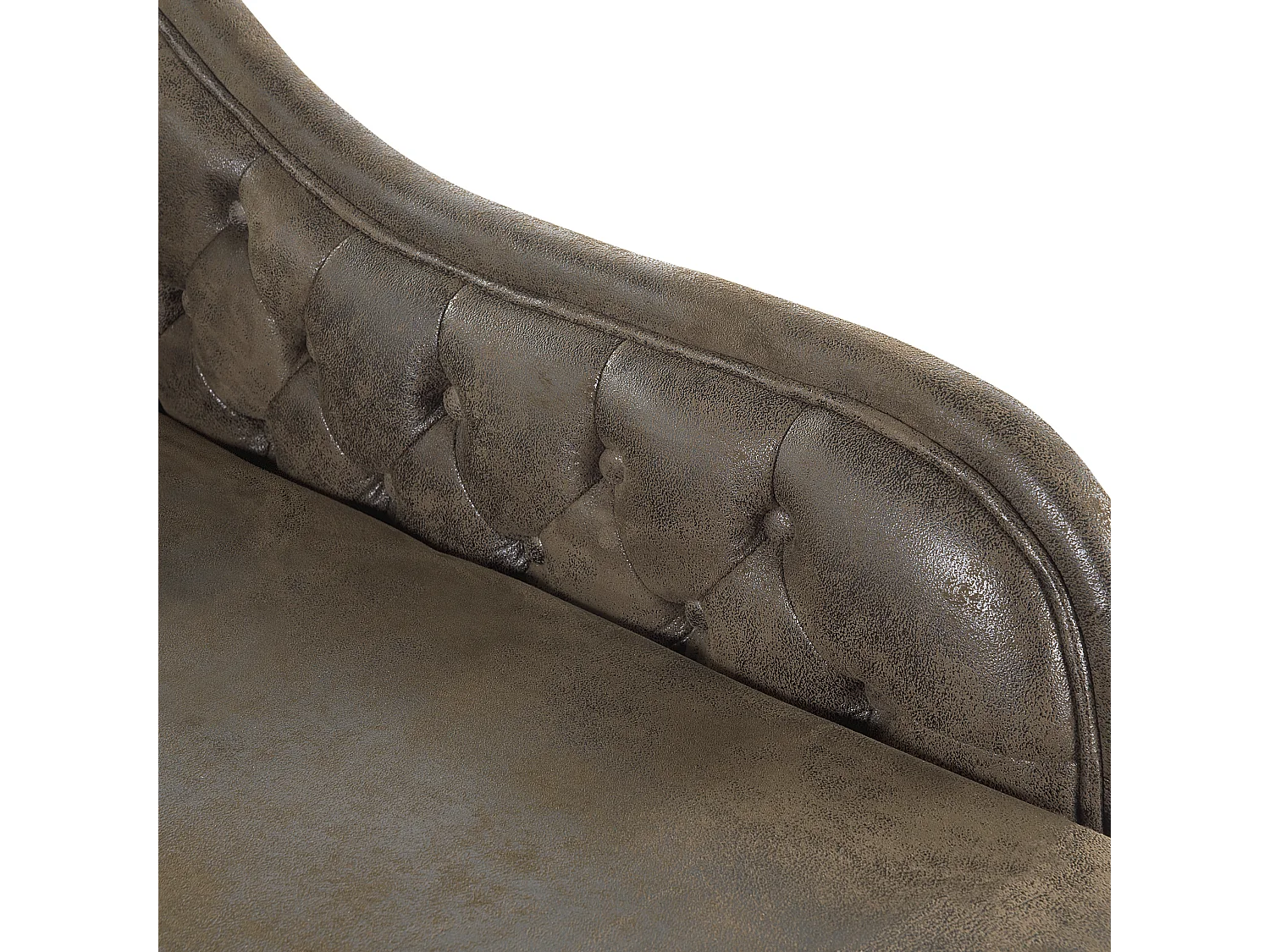 Linksseitige Chaiselounge NIMES Kunstwildleder Dunkelbraun