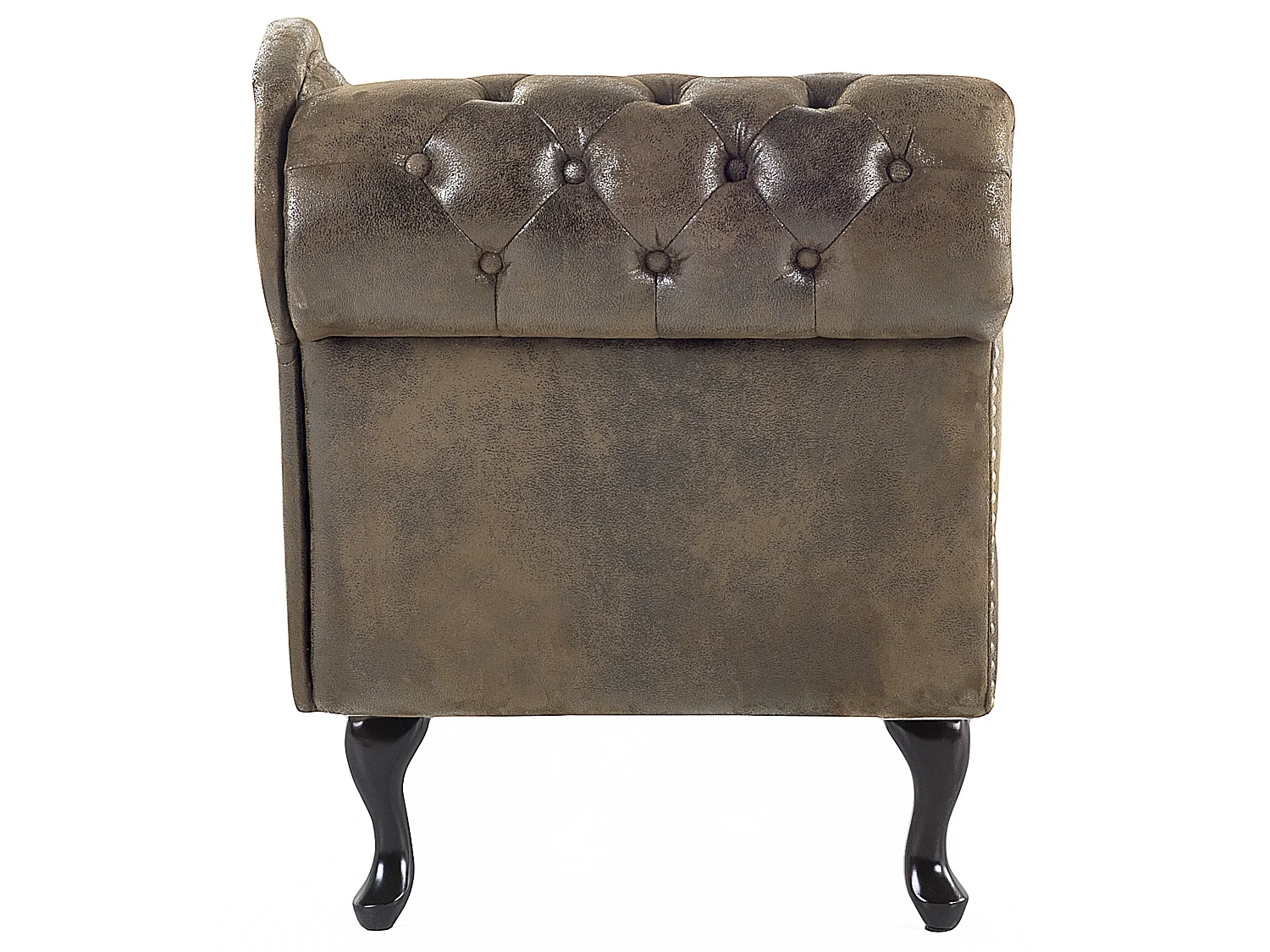 Left-Hand Chaise Longue NIMES Faux Suede Dark Brown