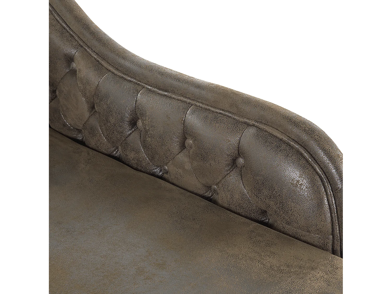 Left-Hand Chaise Longue NIMES Faux Suede Dark Brown