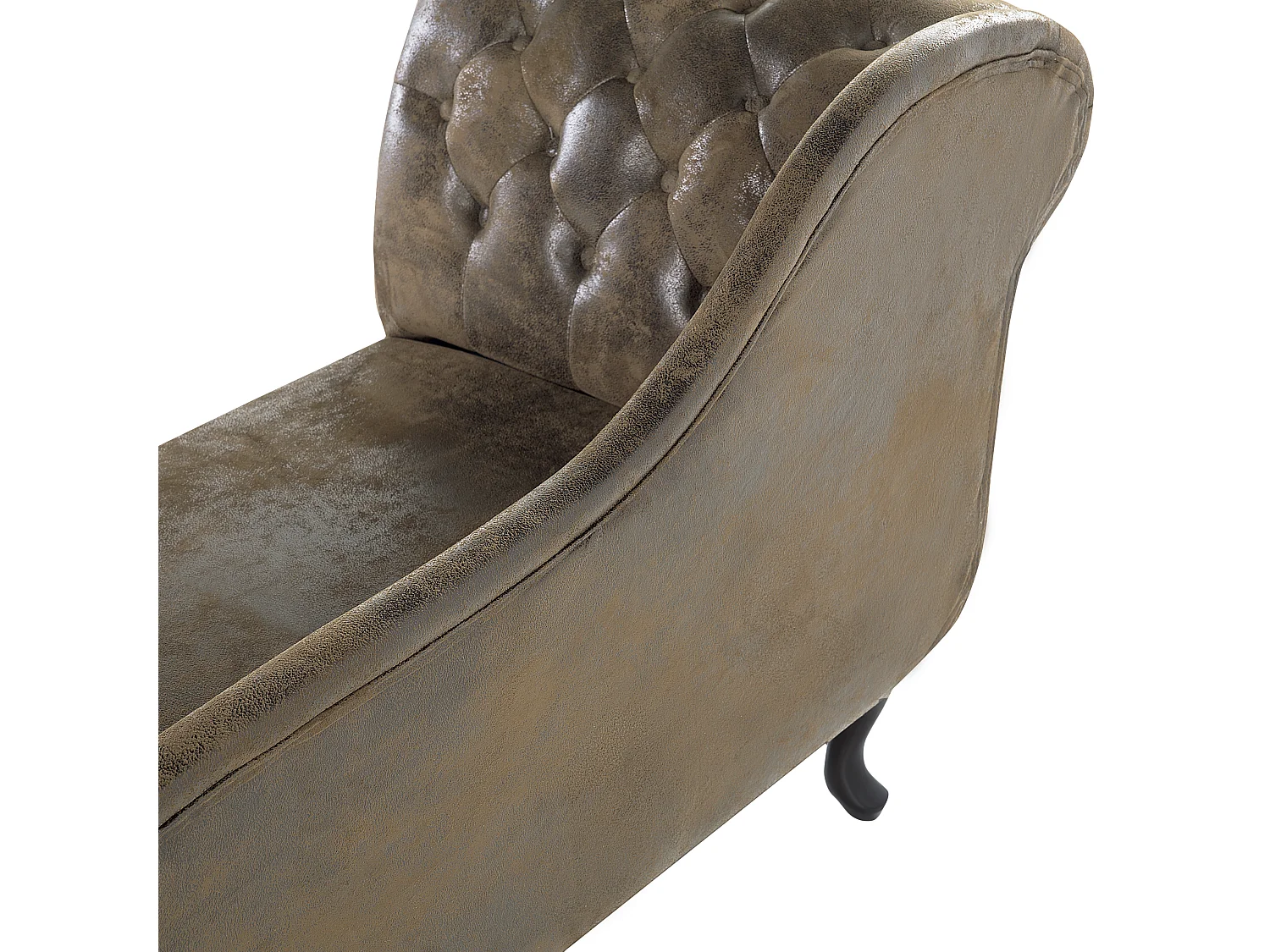 Left-Hand Chaise Longue NIMES Faux Suede Dark Brown