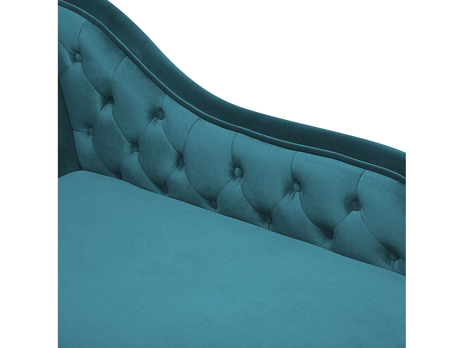 Chaise longue côté droite NIMES Velours Bleu paon