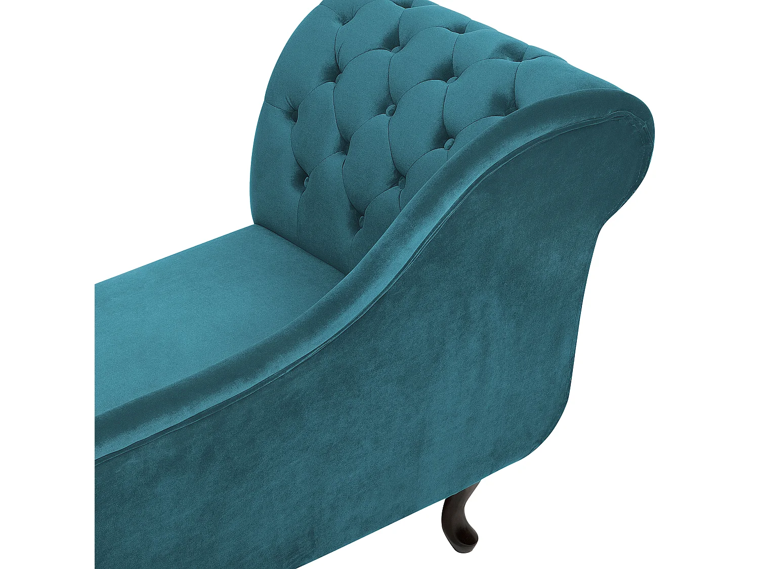 Chaise longue côté droite NIMES Velours Bleu paon