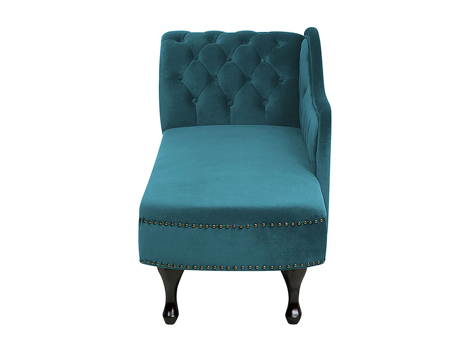 Chaise longue izquierdo NIMES Terciopelo Verde azulado