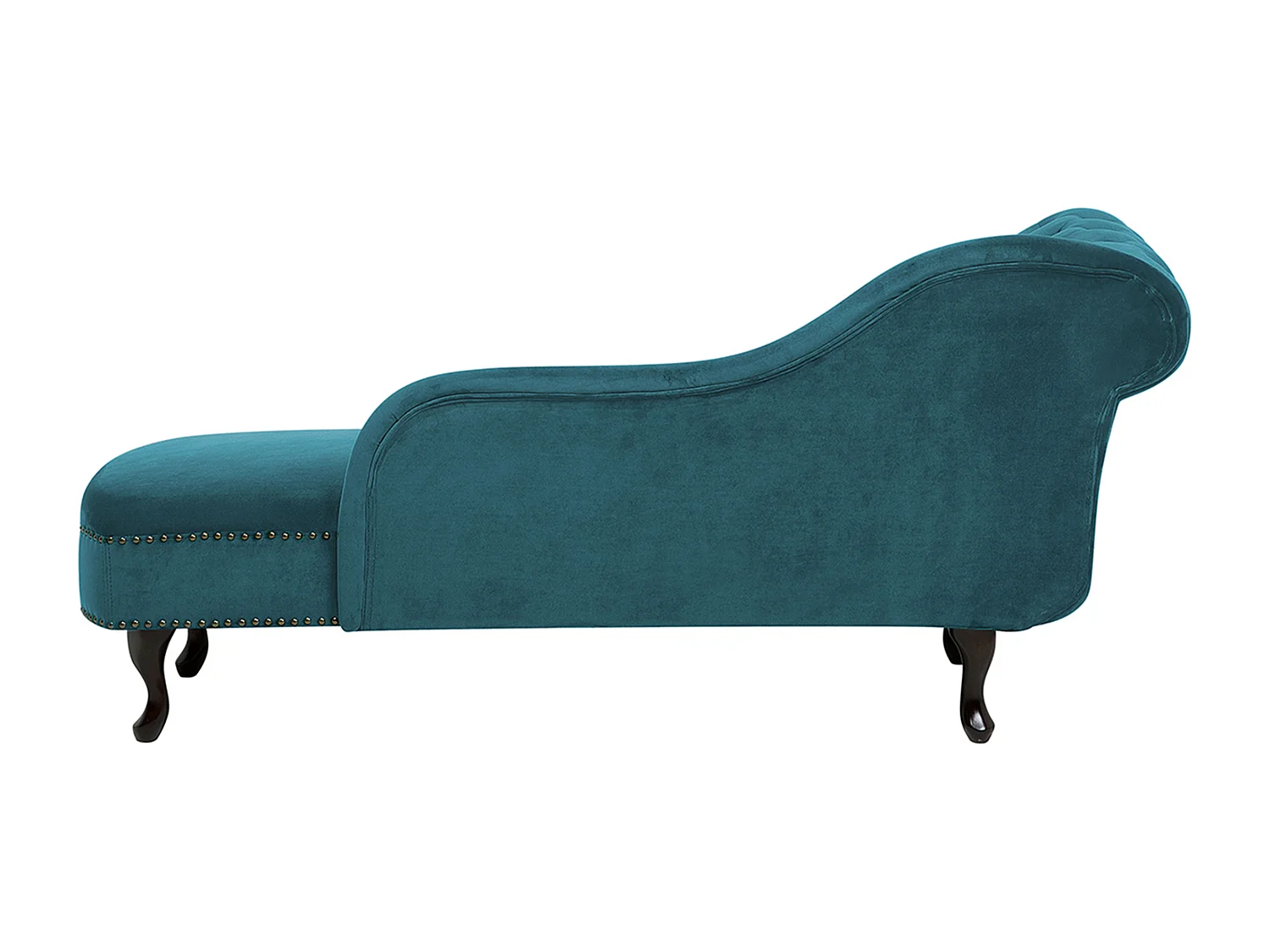 Chaise longue côté gauche NIMES Velours Bleu paon