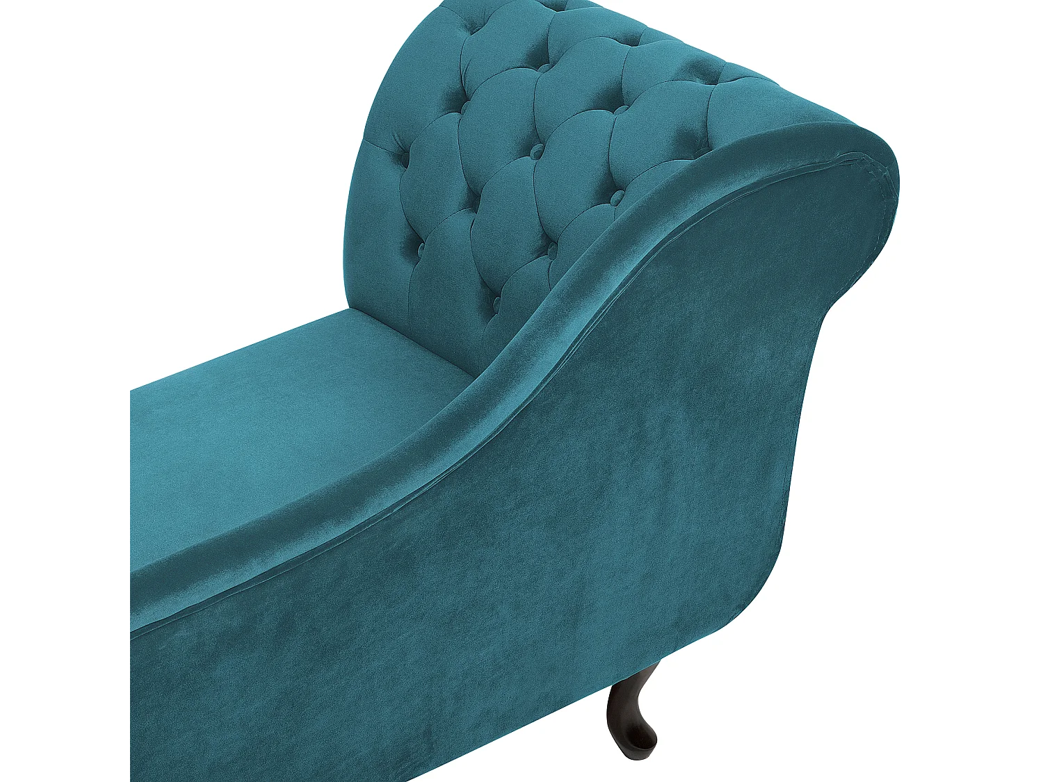 Chaise longue côté gauche NIMES Velours Bleu paon