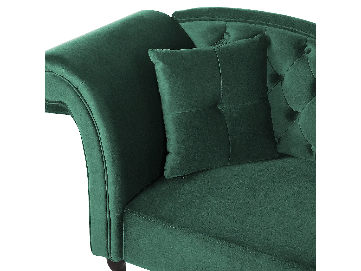 Chaise longue côté droite LATTES Velours Vert foncé