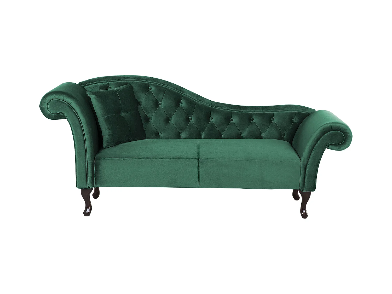 Chaise longue côté droite LATTES Velours Vert foncé