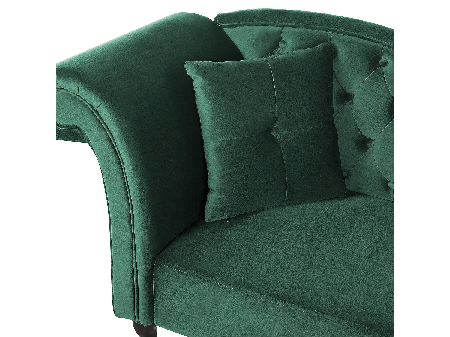 Chaise longue côté gauche LATTES Velours Vert foncé