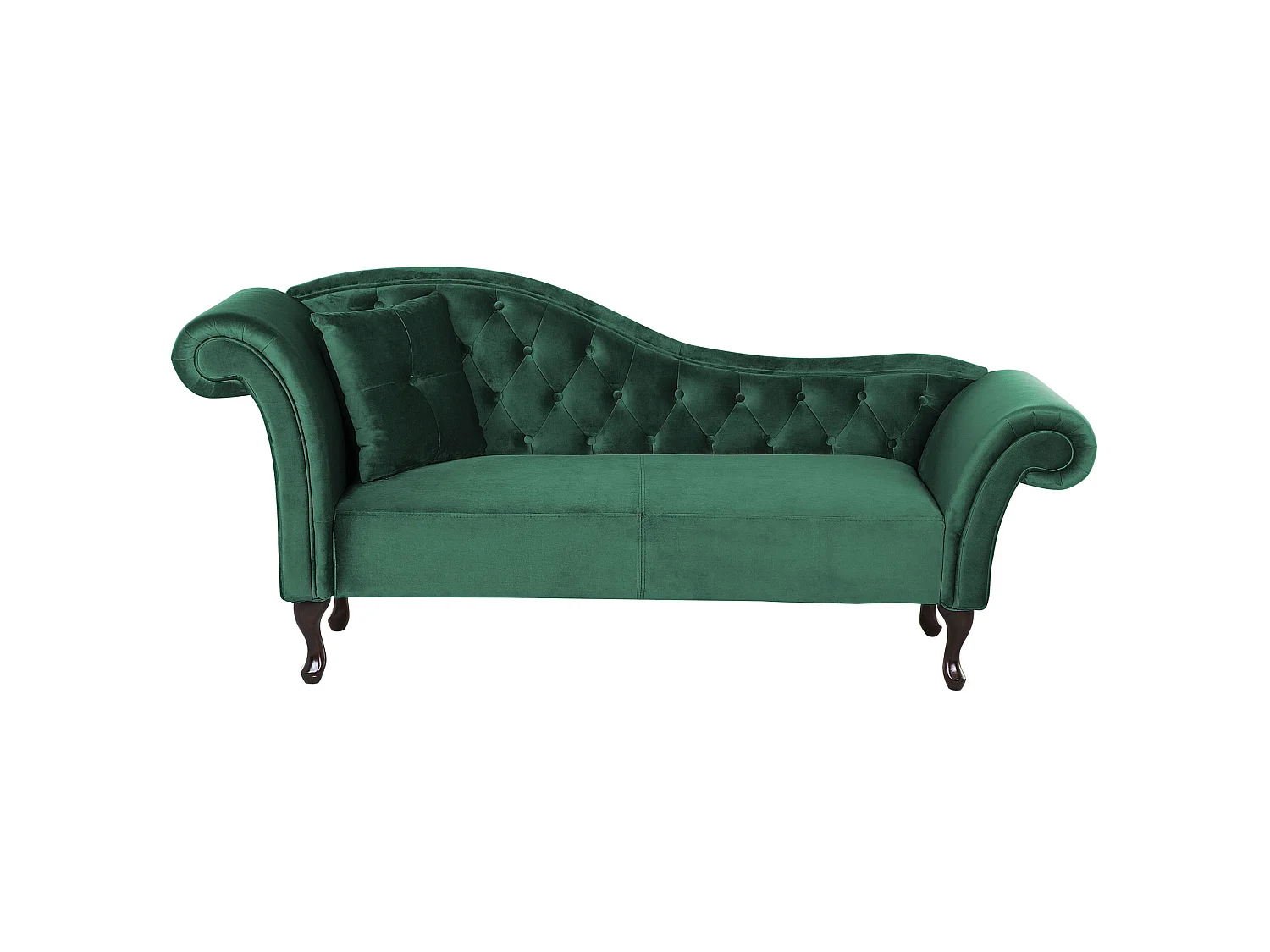 Chaise longue côté gauche LATTES Velours Vert foncé