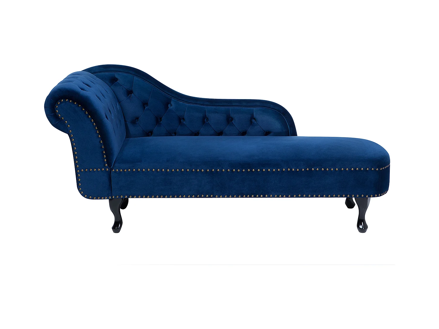 Chaise longue côté droite NIMES Velours Bleu marine