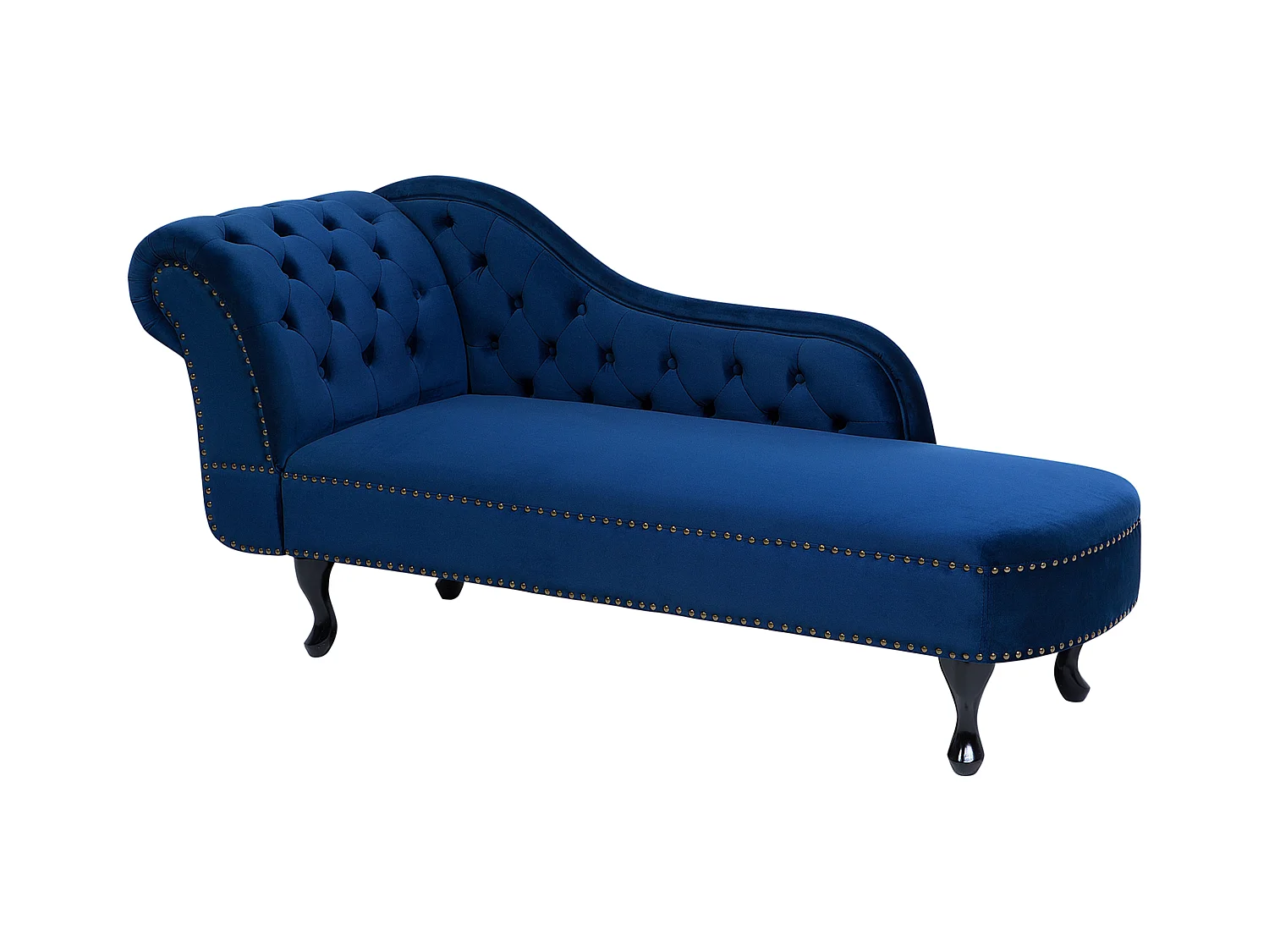 Chaise longue côté droite NIMES Velours Bleu marine