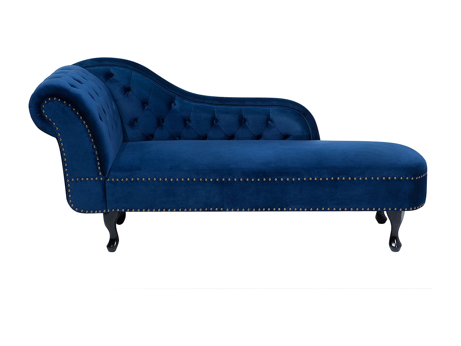 Chaise longue côté droite NIMES Velours Bleu marine