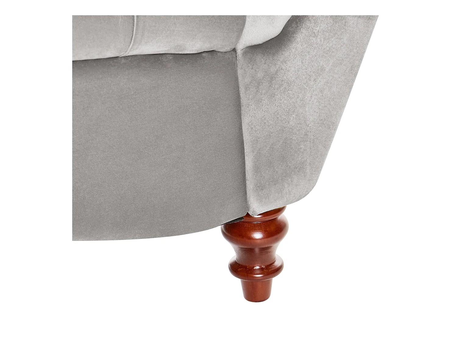 Chaiselongue MURET Samtstoff Grau