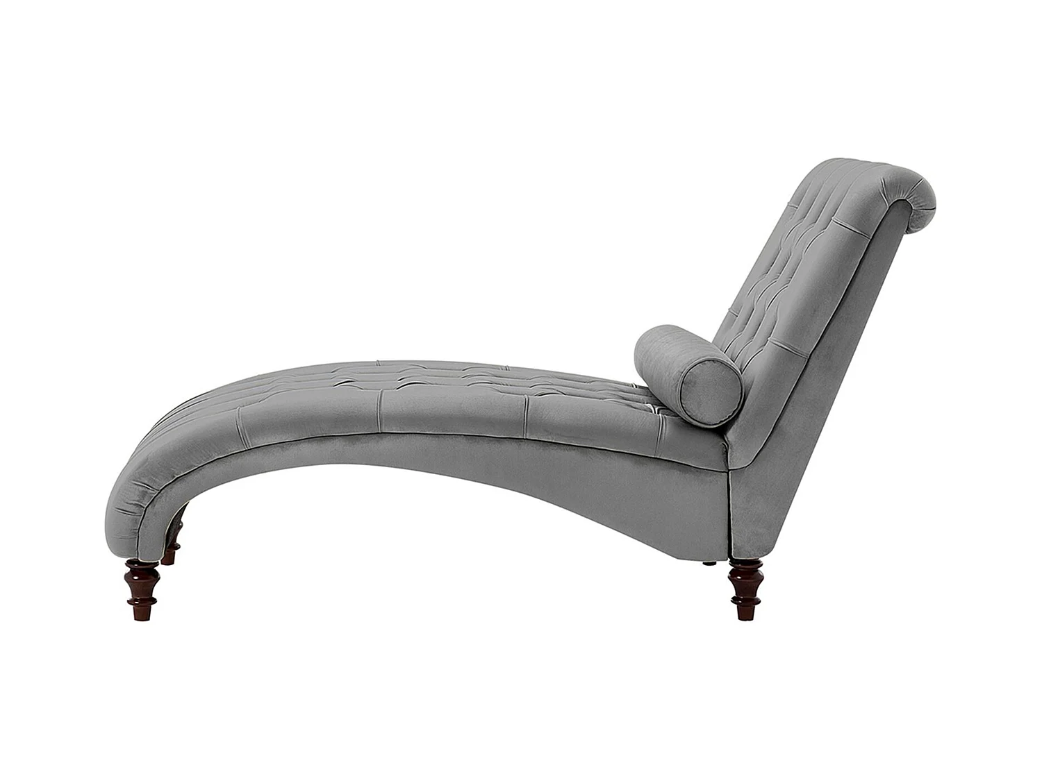 Chaiselongue MURET Samtstoff Grau