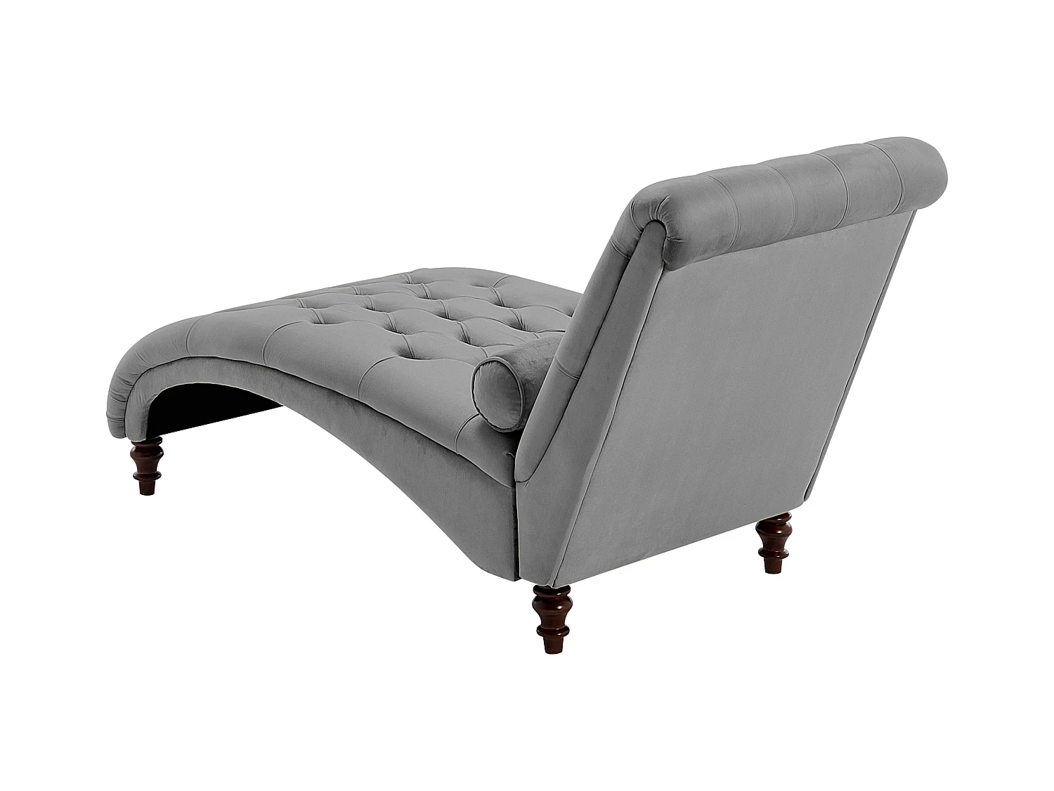 Chaiselongue MURET Samtstoff Grau