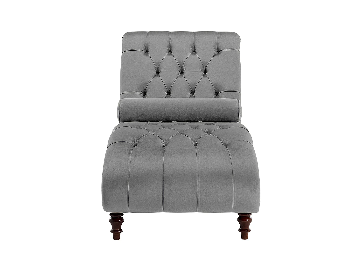 Chaiselongue MURET Samtstoff Grau