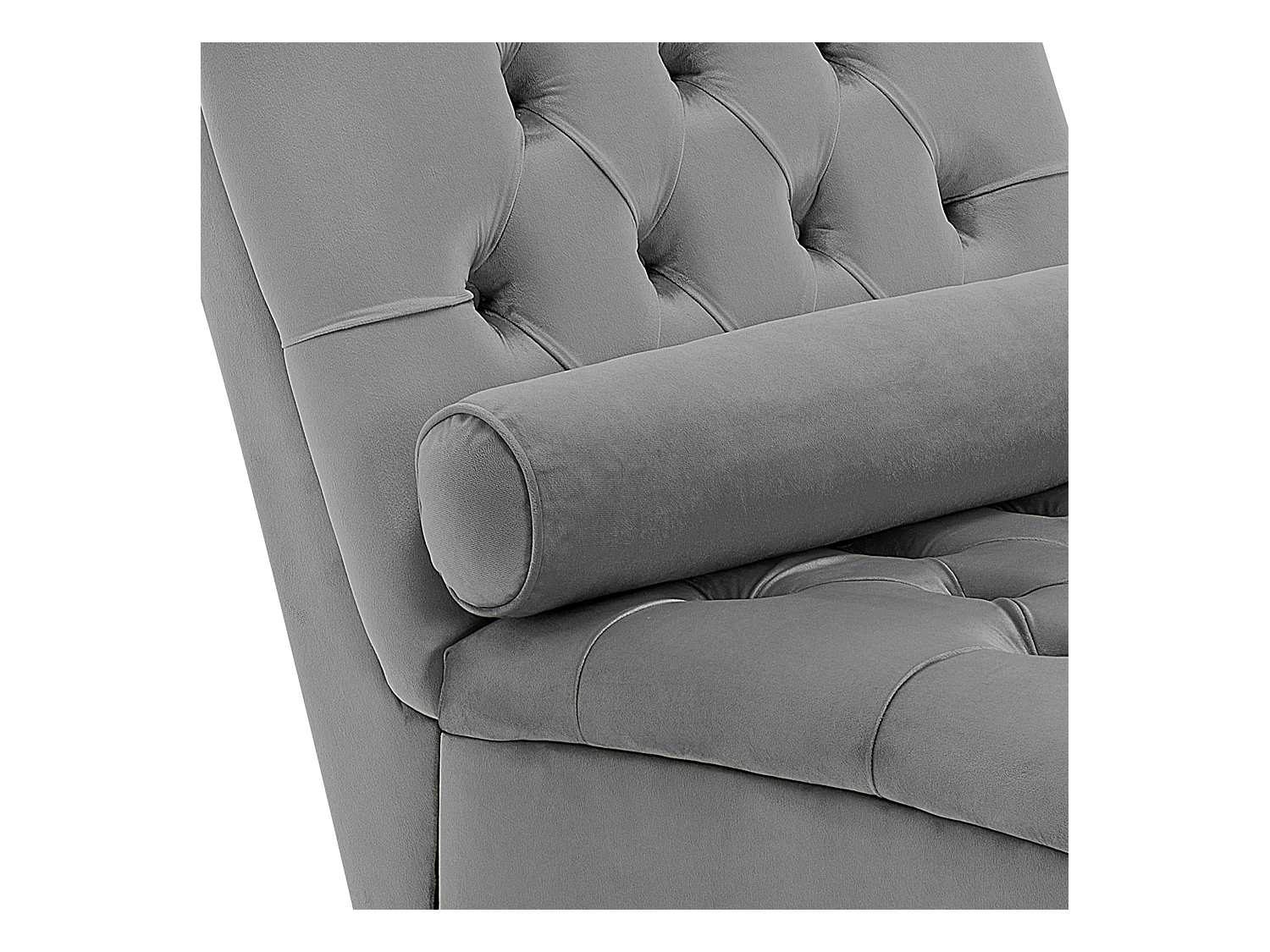 Chaiselongue MURET Samtstoff Grau
