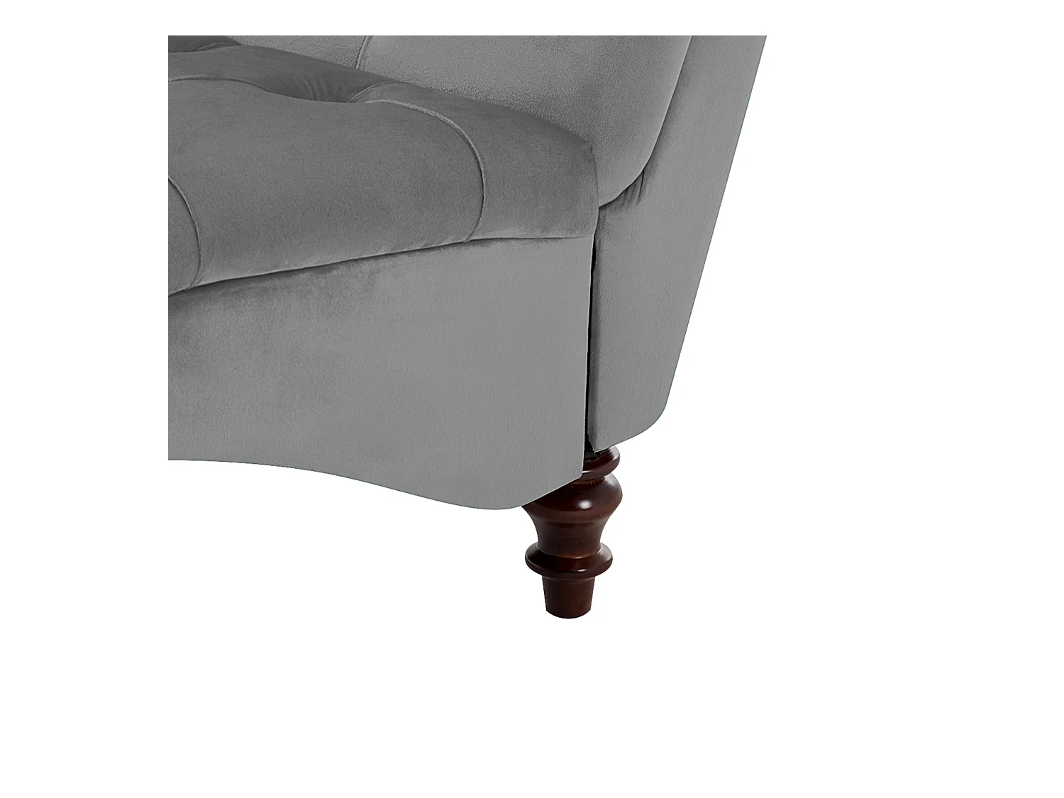 Chaiselongue MURET Samtstoff Grau