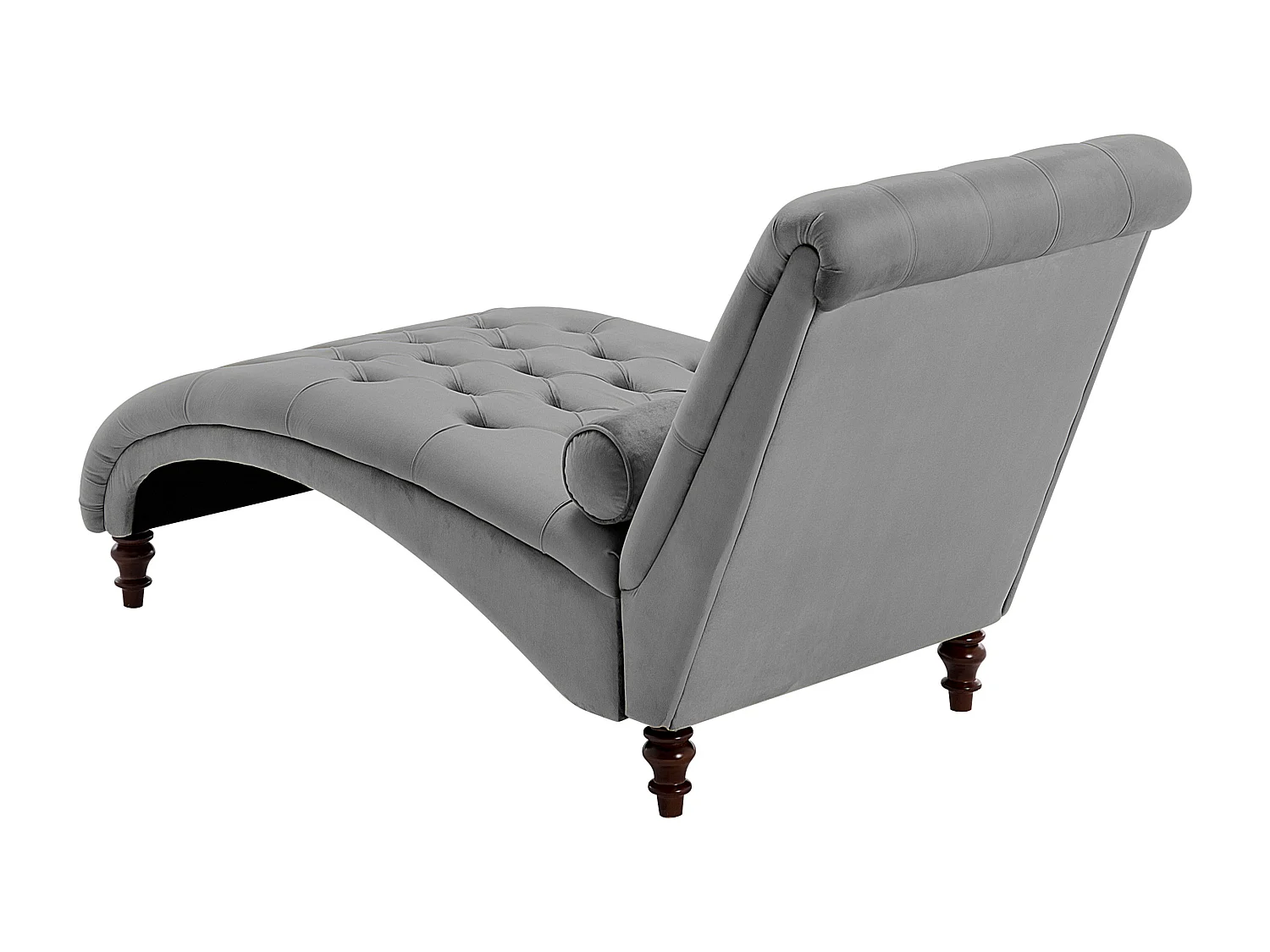Chaiselongue MURET Samtstoff Grau