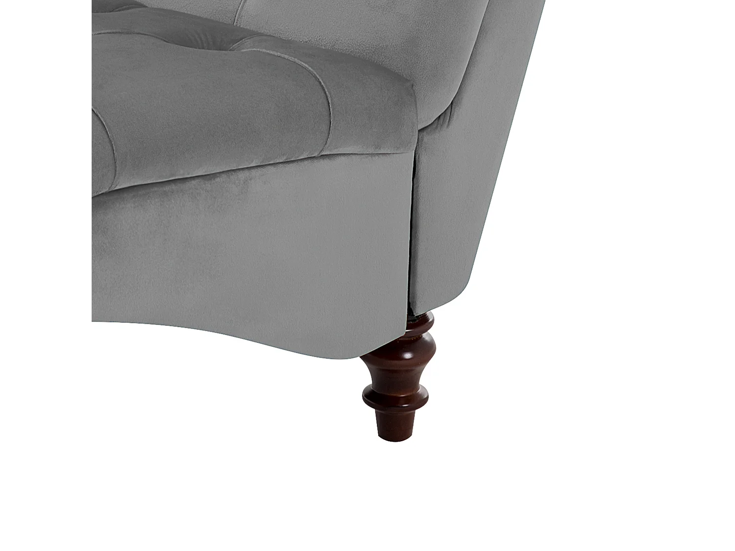 Chaiselongue MURET Samtstoff Grau