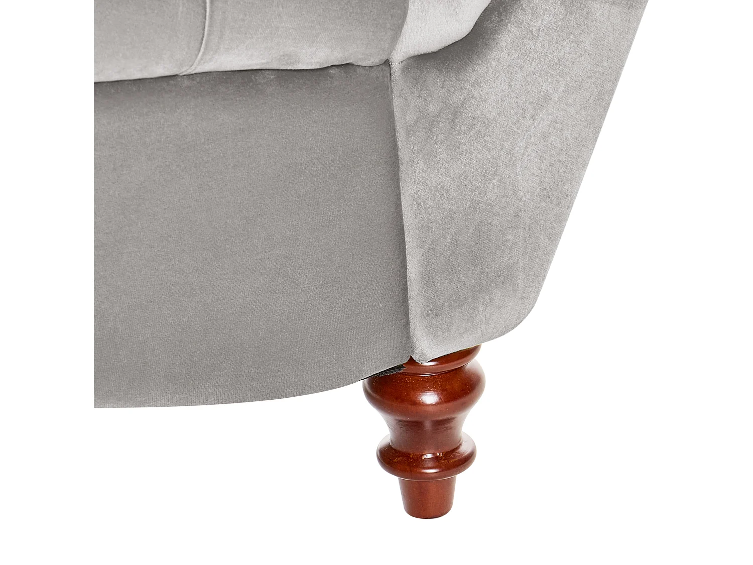 Chaiselongue MURET Samtstoff Grau