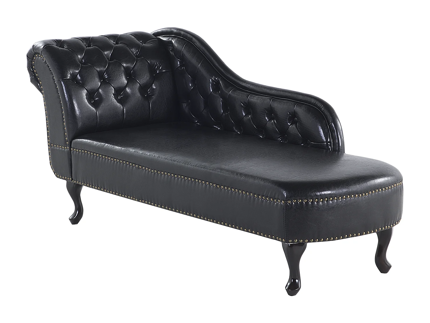 Linkszijdige chaise longue NIMES Kunstleer Zwart