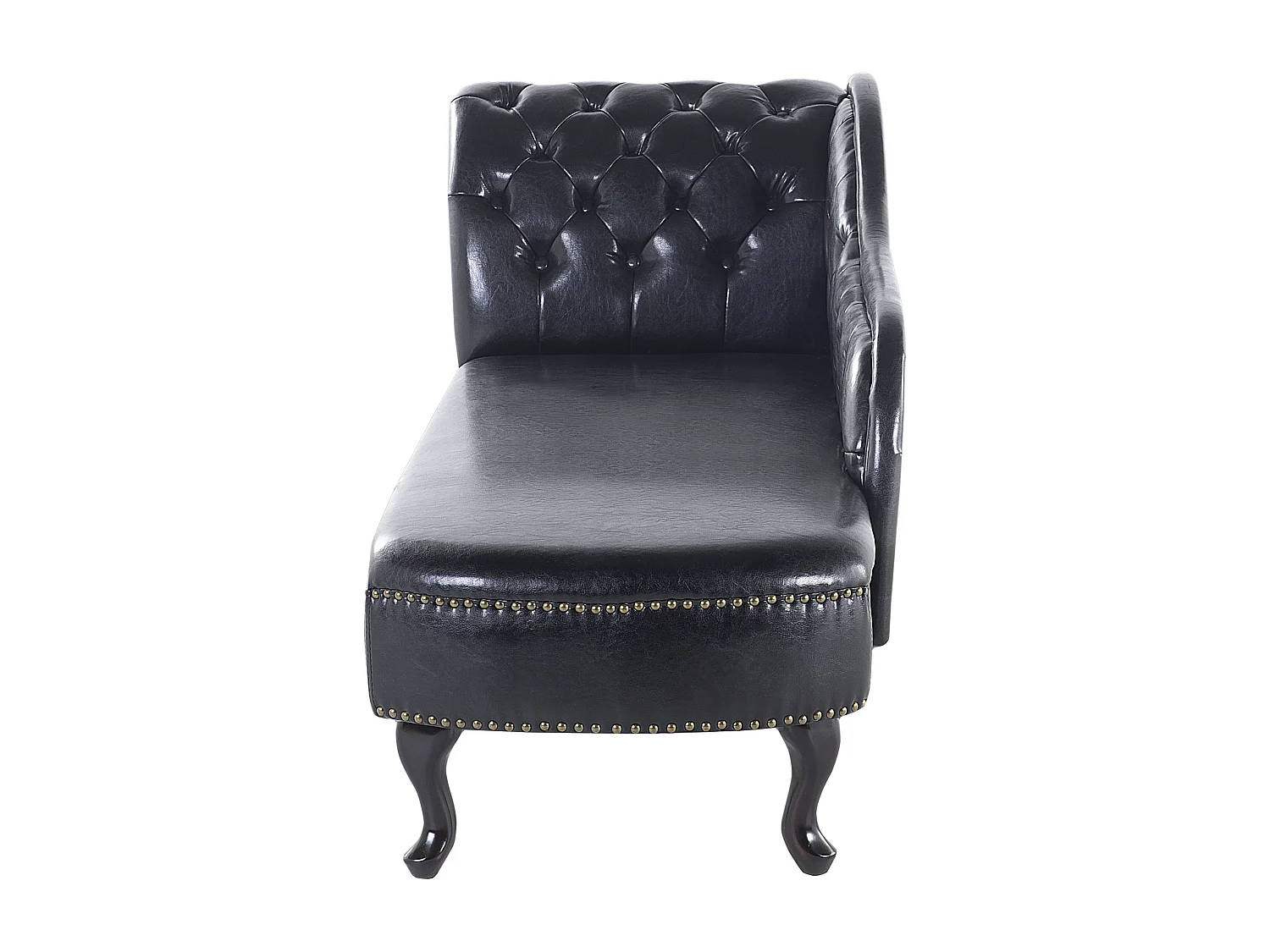 Linkszijdige chaise longue NIMES Kunstleer Zwart