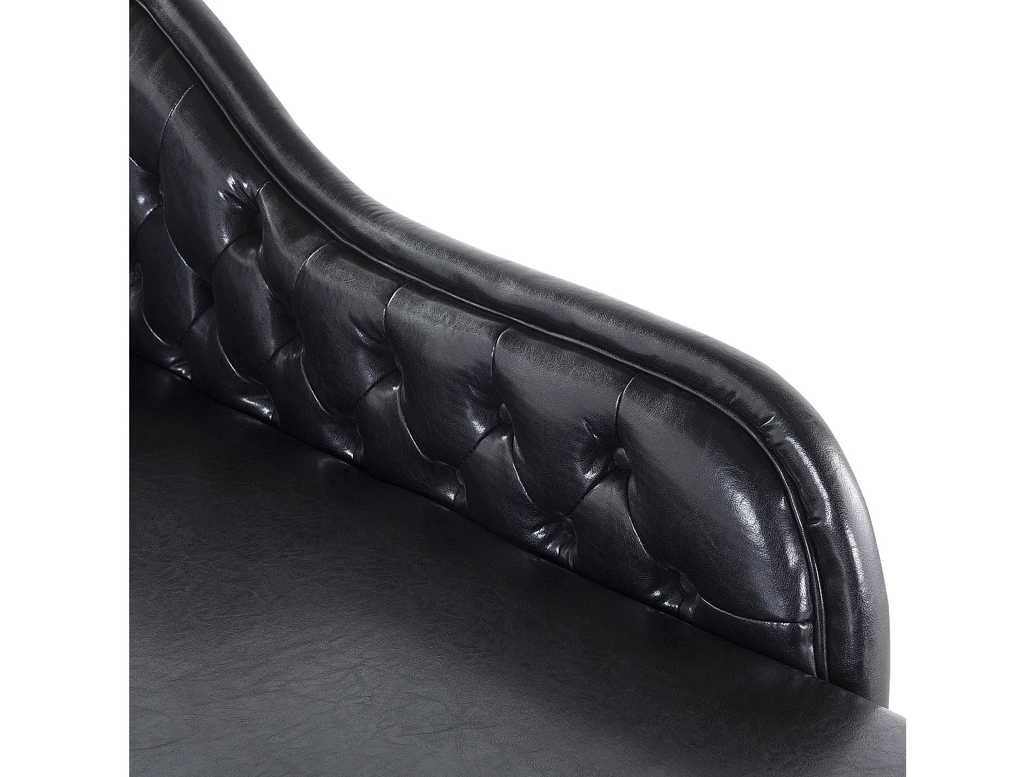 Chaise longue à esquerda NIMES Pele sintética Preto