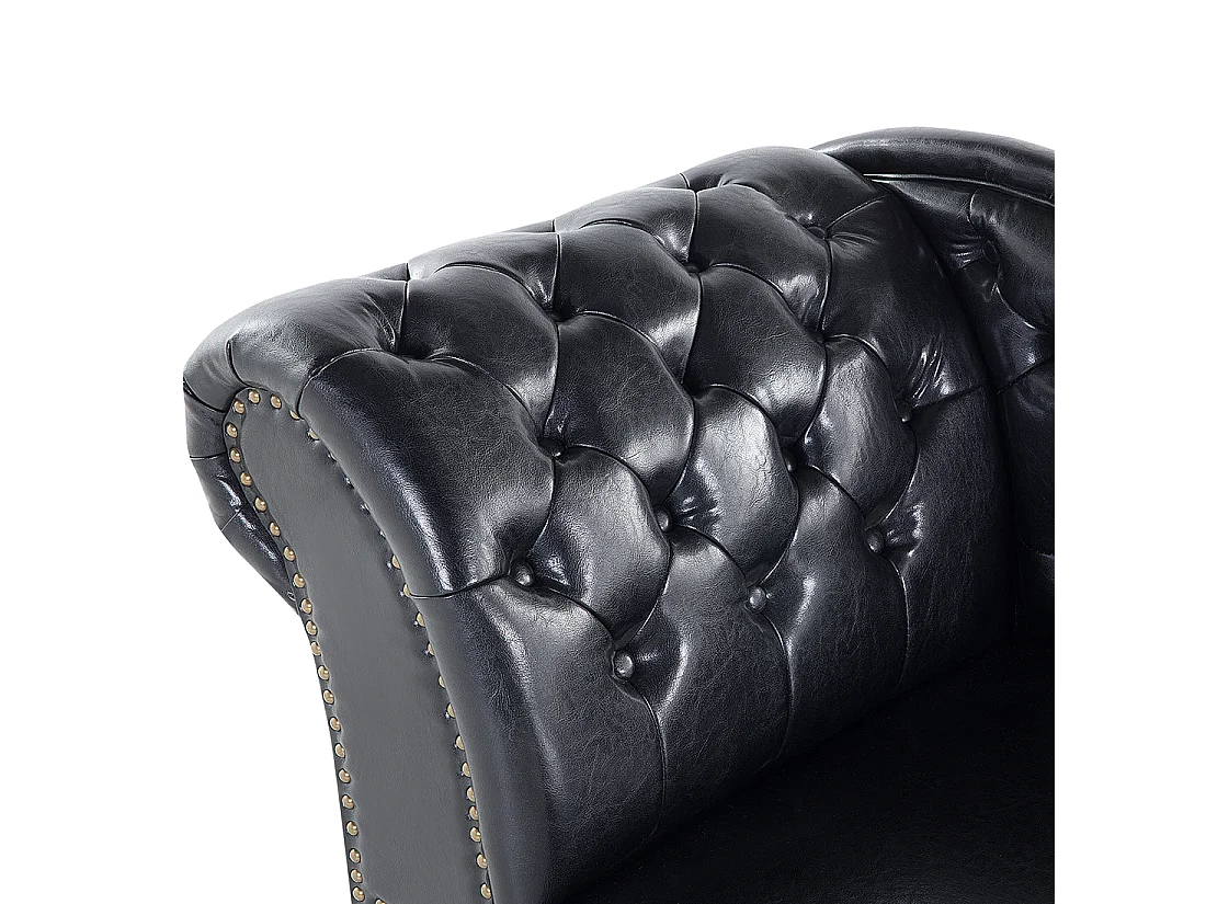 Linkszijdige chaise longue NIMES Kunstleer Zwart