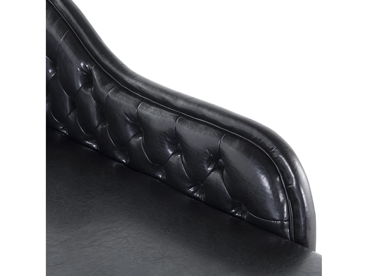 Linkszijdige chaise longue NIMES Kunstleer Zwart