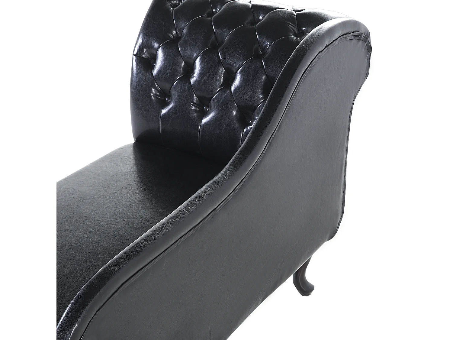 Linkszijdige chaise longue NIMES Kunstleer Zwart