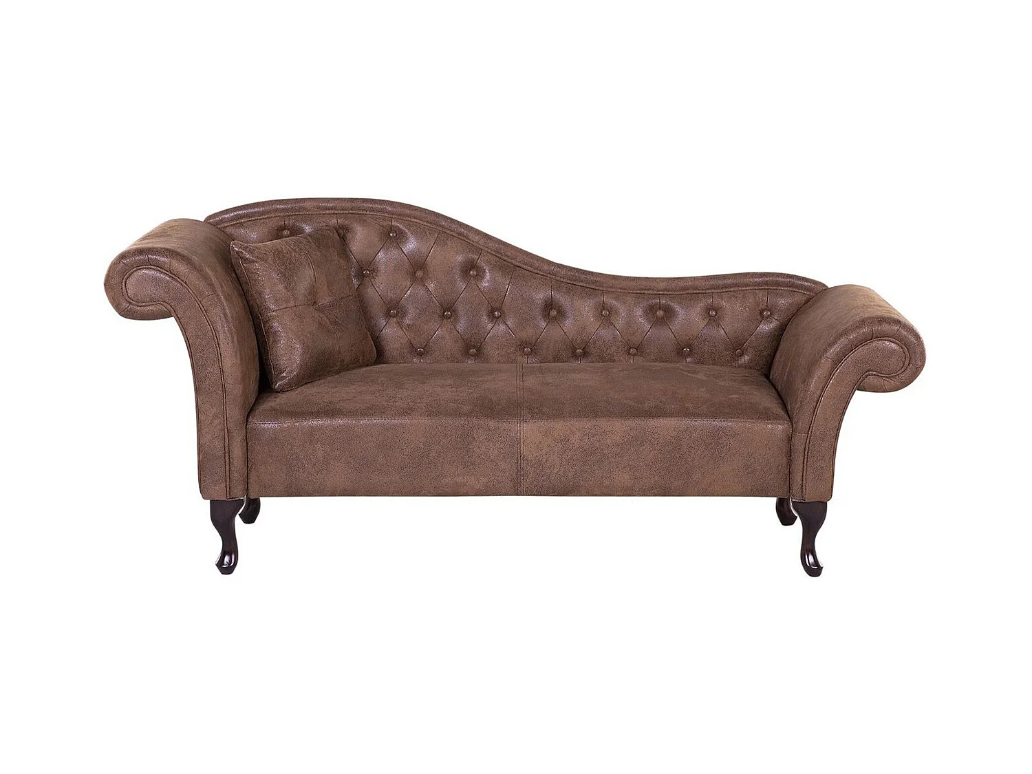 Chaise longue côté droite LATTES Daim synthétique Marron clair