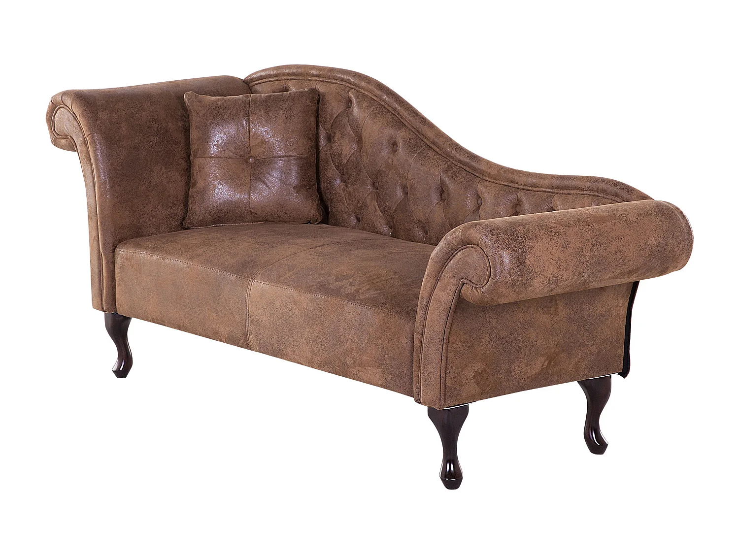 Chaise longue côté droite LATTES Daim synthétique Marron clair